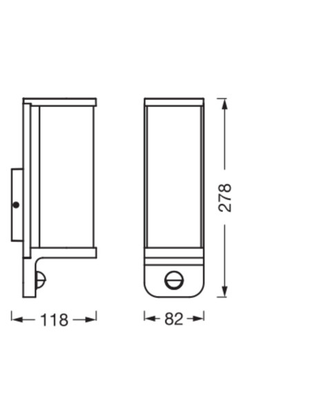 KINKIET ZEWNĘTRZNY ENDURA CLASSIC TUBULAR WALL SENSOR E27 IP44 ALU GY 
