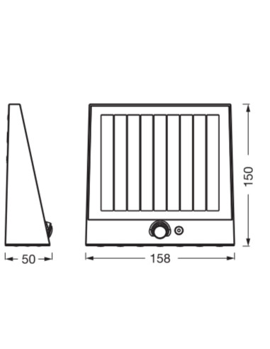 KINKIET ZEWNĘTRZNY SOLAR ENDURA STYLE FIN WALL SENSOR 10,2W 3000K 