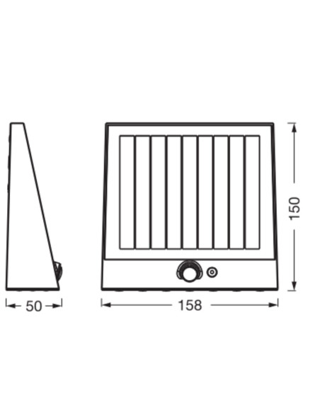 KINKIET ZEWNĘTRZNY SOLAR ENDURA STYLE FIN WALL SENSOR 10,2W 3000K 