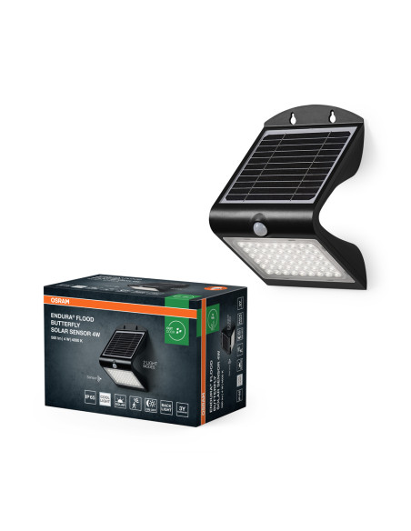 NAŚWIETLACZ ENDURA FLOOD BUTTERFLY SOLAR SENSOR 4W 4000K neutralna biała BK 500LM 