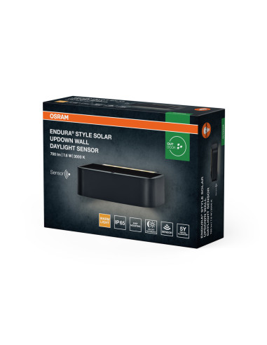 KINKIET ZEWNĘTRZNY SOLAR ENDURA STYLE UPDOWN WALL DAYLIGHT SENSOR 7,6W 3000K IP65 