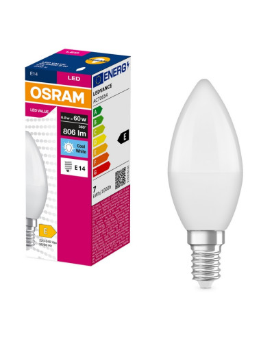 ŻARÓWKA LED VALUE CLB60 6.8W 4000K neutralna biała  806LM FR E14 