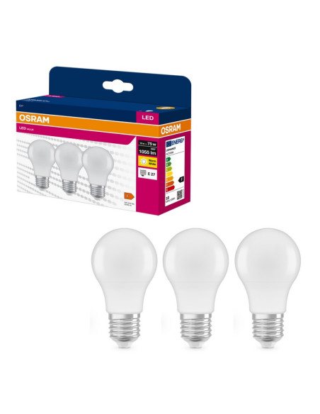 ŻARÓWKA LED 3-PAK VALUE CLA75 10W 2700K ciepła biała  1055LM 230V FR E27 