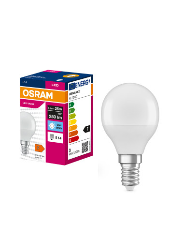 ŻARÓWKA LED VALUE CLP25 2.5W 4000K neutralna biała 250LM FR E14 