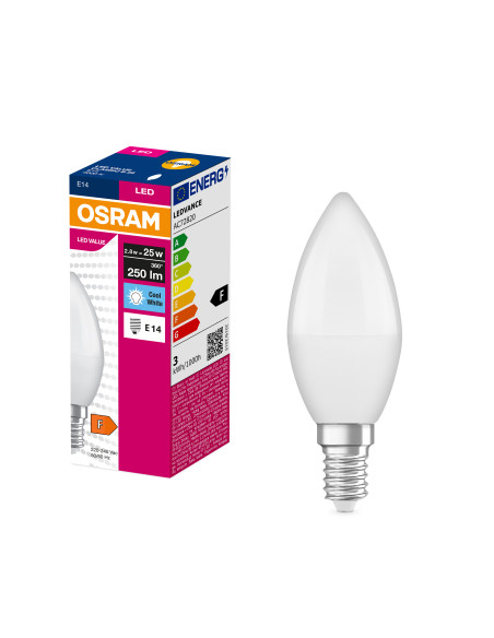 ŻARÓWKA LED VALUE CLB25 2.8W 4000K neutralna biała 250LM FR E14 