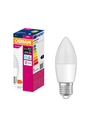 ŻARÓWKA LED VALUE CLB40 4.9W 6500K zimna biała  470LM FR E27 