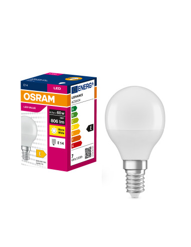 ŻARÓWKA LED VALUE CLP60 6,5W 3000K ciepła biała  230V FR E14 