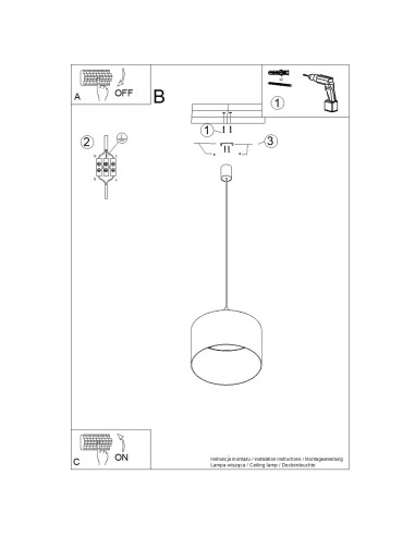 Lampa wisząca NEVIA granat