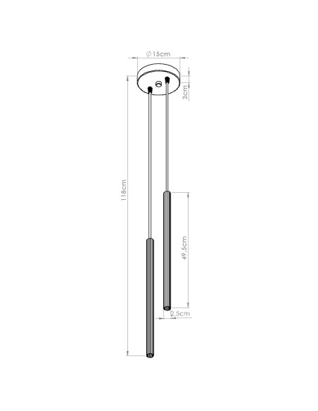 Lampa wisząca ARCHE 2P czarna