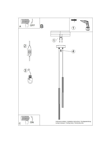Lampa wisząca ARCHE 2P czarna