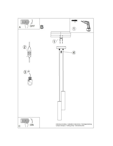 Lampa wisząca LAGOS 2P biała