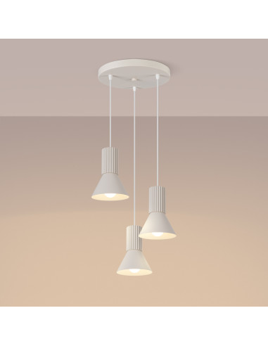 Lampa wisząca ESTRIA 3P beżowa