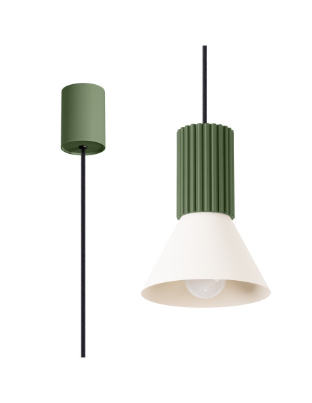 Lampa wisząca ESTRIA 1 beżowa/zielona oliwka