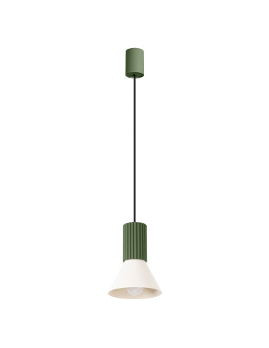 Lampa wisząca ESTRIA 1 beżowa/zielona oliwka