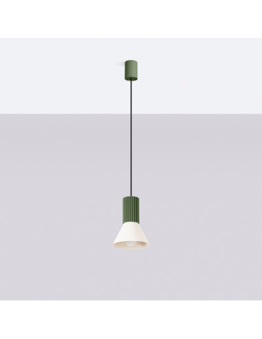 Lampa wisząca ESTRIA 1 beżowa/zielona oliwka