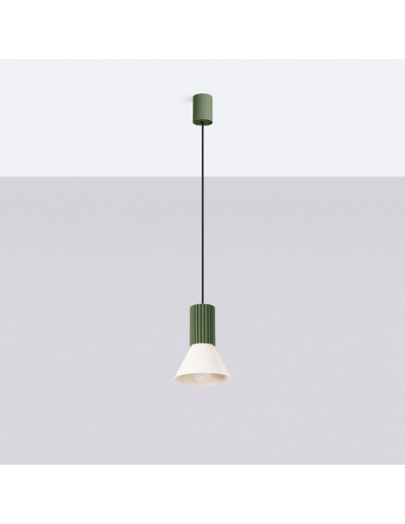 Lampa wisząca ESTRIA 1 beżowa/zielona oliwka