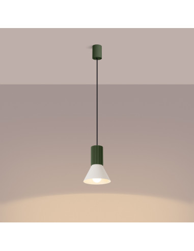 Lampa wisząca ESTRIA 1 beżowa/zielona oliwka
