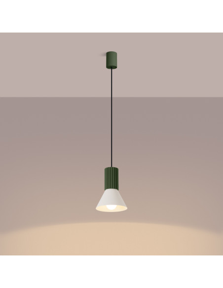 Lampa wisząca ESTRIA 1 beżowa/zielona oliwka