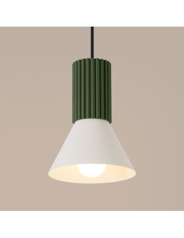 Lampa wisząca ESTRIA 1 beżowa/zielona oliwka