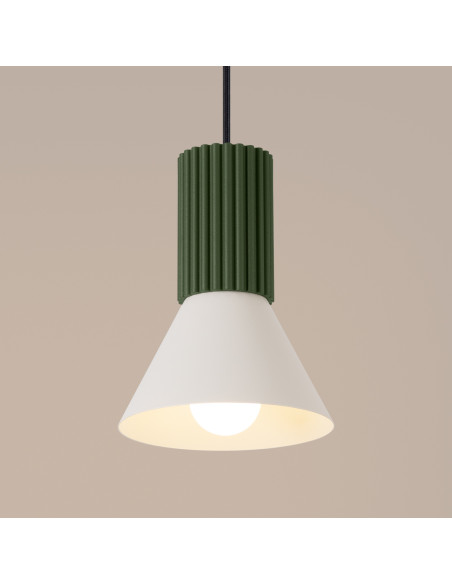 Lampa wisząca ESTRIA 1 beżowa/zielona oliwka