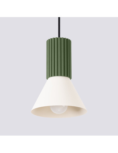 Lampa wisząca ESTRIA 1 beżowa/zielona oliwka