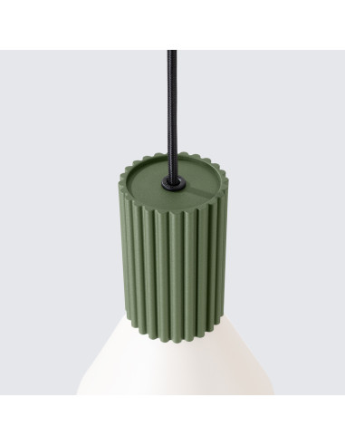 Lampa wisząca ESTRIA 1 beżowa/zielona oliwka