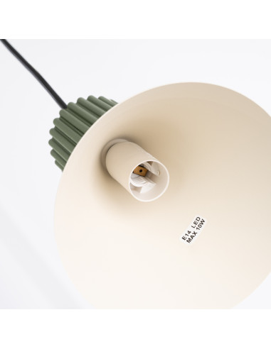 Lampa wisząca ESTRIA 1 beżowa/zielona oliwka