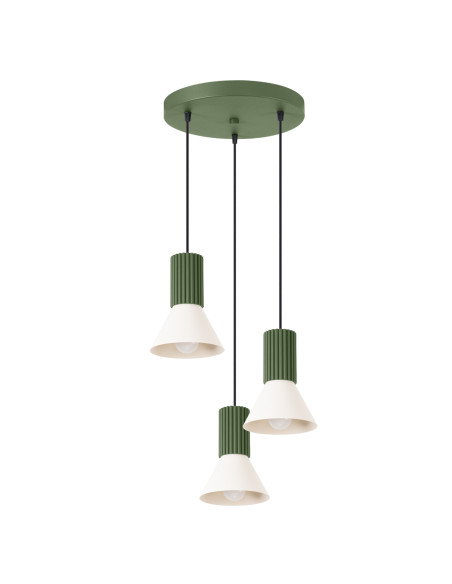 Lampa wisząca ESTRIA 3P beżowa/zielona oliwka