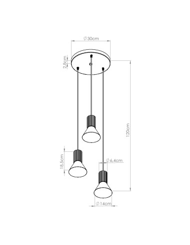Lampa wisząca ESTRIA 3P beżowa/zielona oliwka