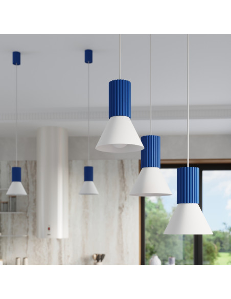 Lampa wisząca ESTRIA 1 biała/ultramaryna