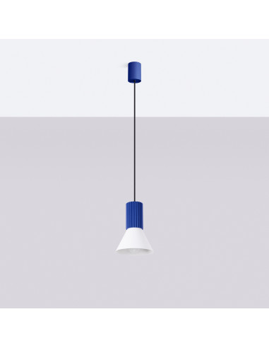 Lampa wisząca ESTRIA 1 biała/ultramaryna