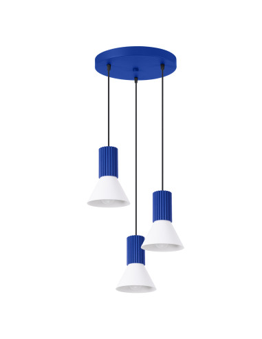 Lampa wisząca ESTRIA 3P biała/ultramaryna
