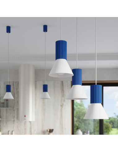 Lampa wisząca ESTRIA 3P biała/ultramaryna