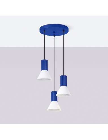 Lampa wisząca ESTRIA 3P biała/ultramaryna