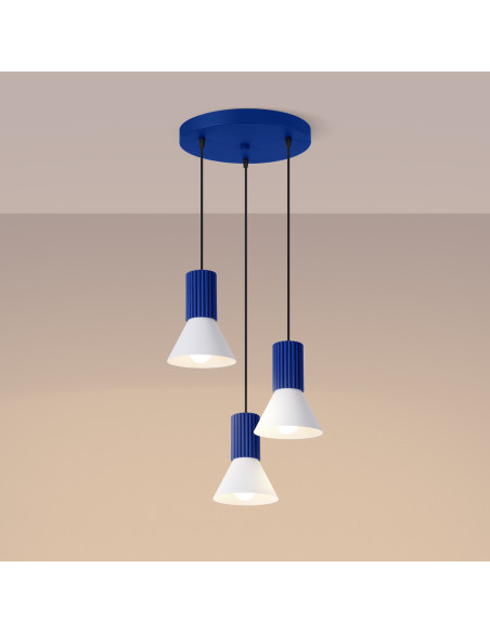 Lampa wisząca ESTRIA 3P biała/ultramaryna