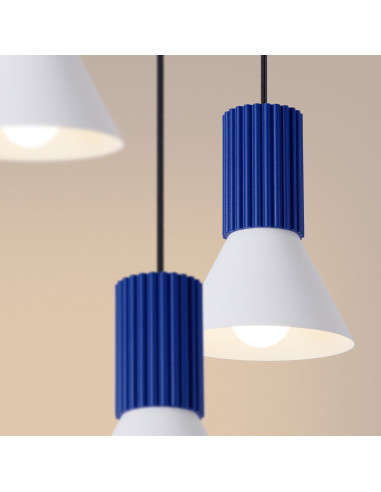 Lampa wisząca ESTRIA 3P biała/ultramaryna