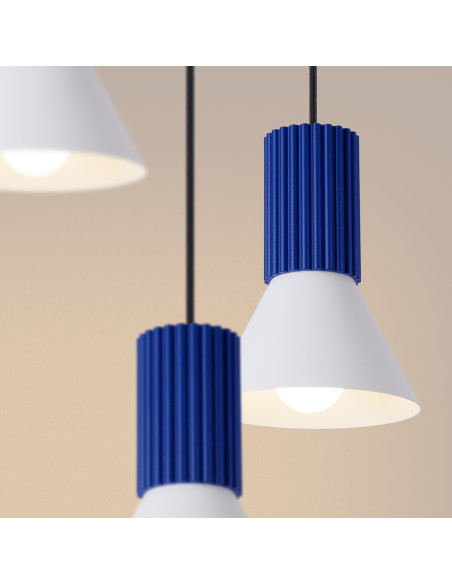 Lampa wisząca ESTRIA 3P biała/ultramaryna