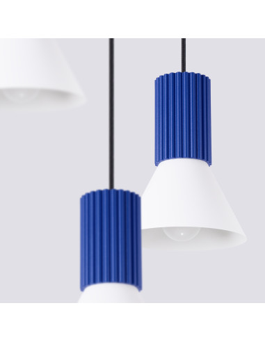 Lampa wisząca ESTRIA 3P biała/ultramaryna