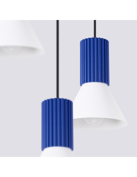 Lampa wisząca ESTRIA 3P biała/ultramaryna