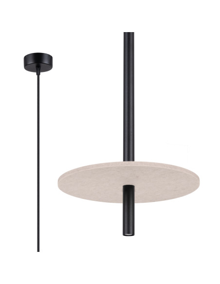 Lampa wisząca FELTRO 1 czarna/beżowa