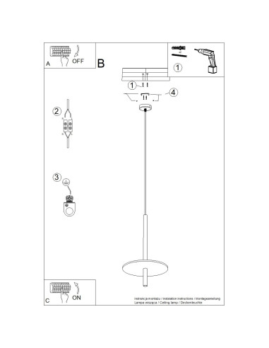Lampa wisząca FELTRO 1 czarna/beżowa