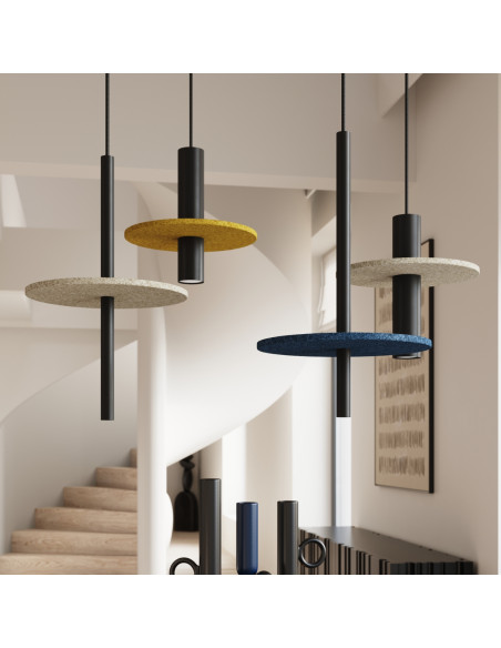 Lampa wisząca FELTRO 1 czarna/beżowa
