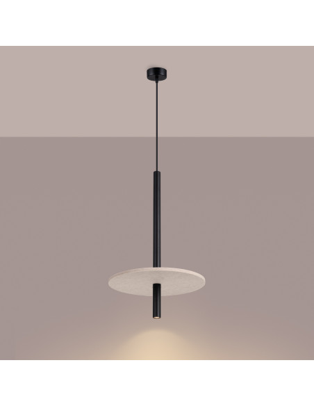 Lampa wisząca FELTRO 1 czarna/beżowa