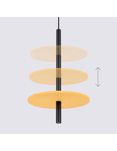 Lampa wisząca FELTRO 1 czarna/żółta