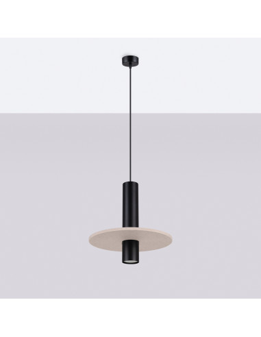 Lampa wisząca PELTA 1 czarna/beżowa