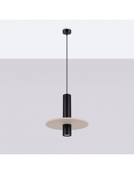 Lampa wisząca PELTA 1 czarna/beżowa
