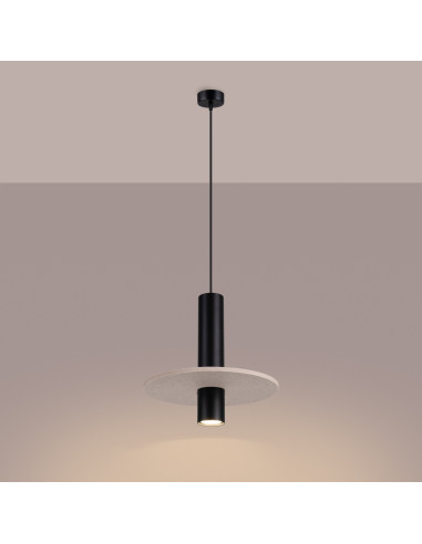 Lampa wisząca PELTA 1 czarna/beżowa