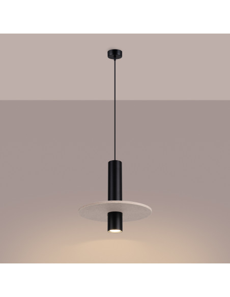 Lampa wisząca PELTA 1 czarna/beżowa