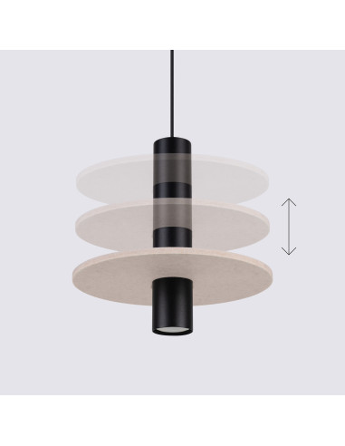 Lampa wisząca PELTA 1 czarna/beżowa