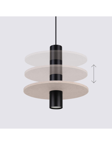 Lampa wisząca PELTA 1 czarna/beżowa